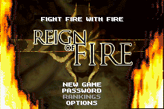 Reign of Fire title screen for GameBoy Advance